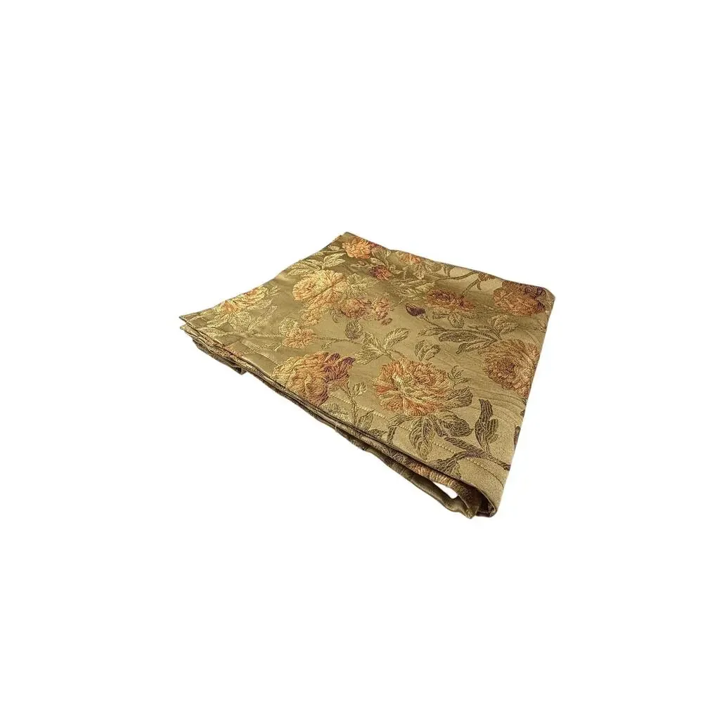 Single Croscill Olimpia Curtain Drape 1 Panel Gold Satin Embroidered Floral 86
